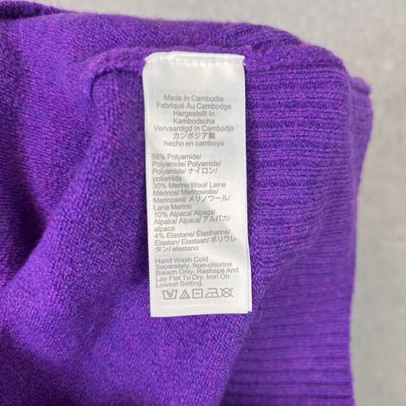 J. Crew Purple Collared V Neck Crop Sweater in Supersoft Yarn Size XS - Picture 7 of 7